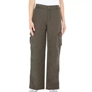 NWT Well Worn Women's Wide Leg Comfort Cargo Pants Green 14 16